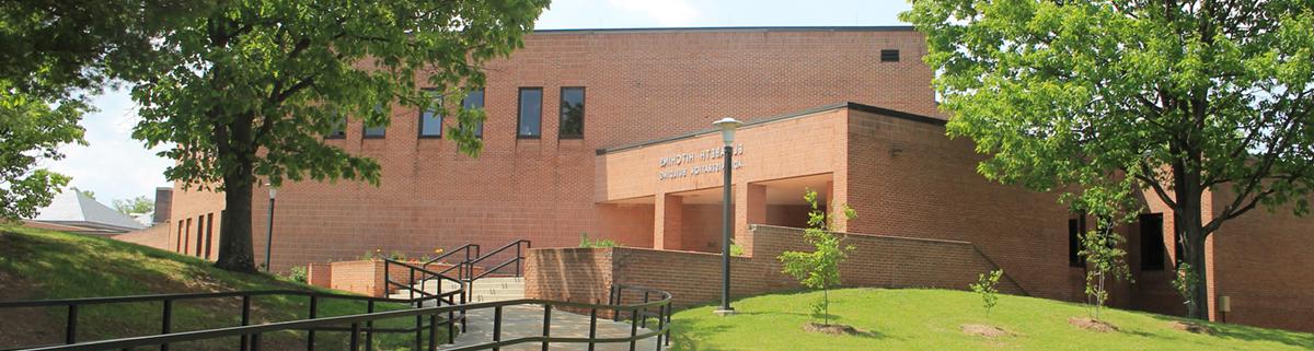 Front Entrance of Hitchins Building on Campus