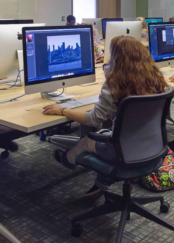 Girl at computer